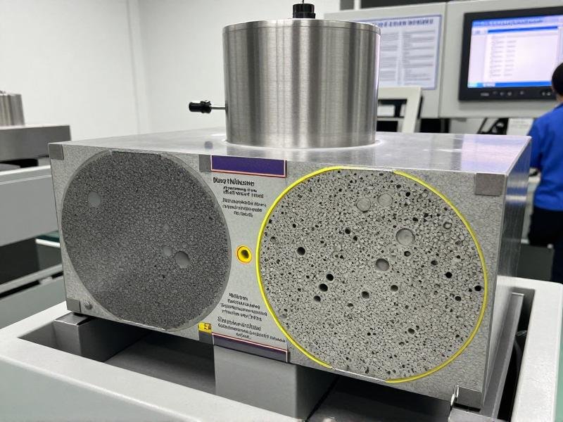 Micro-inclusion comparison in NitroMax vs standard steel Bearing cross-section showing inclusion distribution